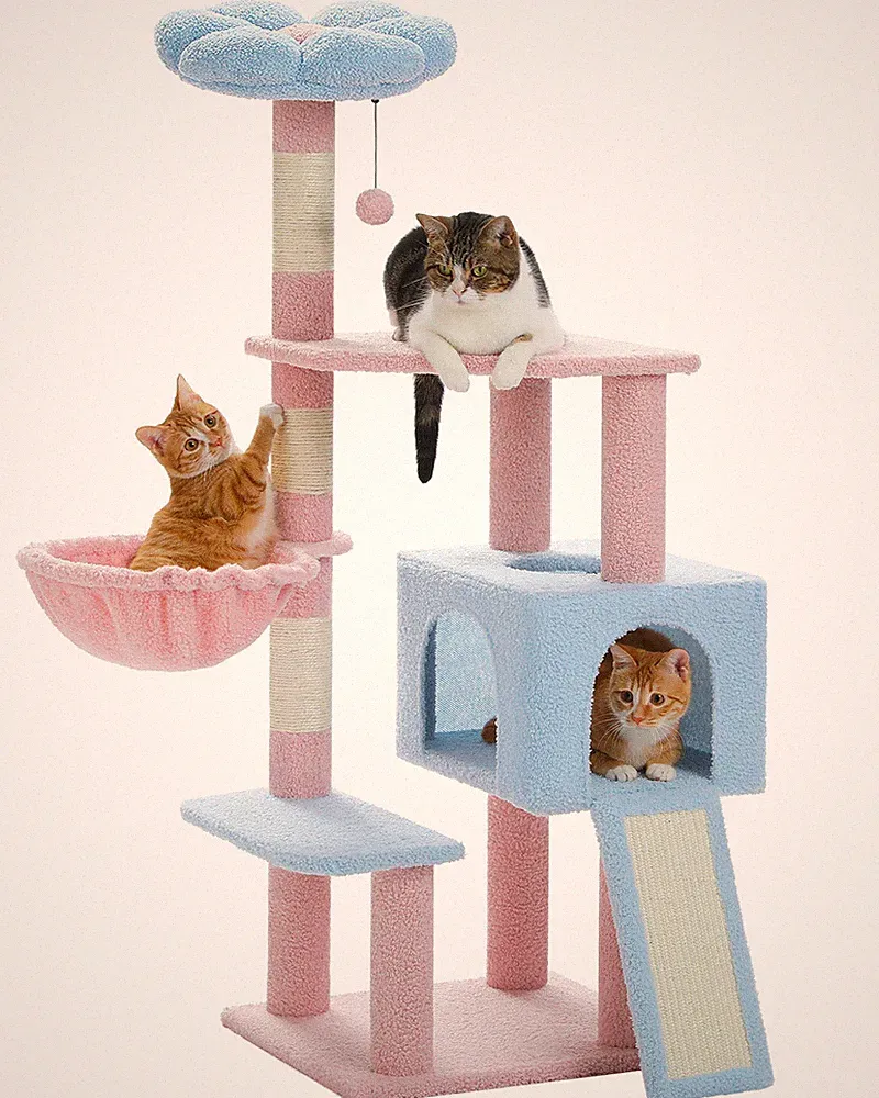 PAWZ Road Kratzbaum Blumen Katzenkratzbaum Sisal Katzenbaum Spielbaum für Katzen