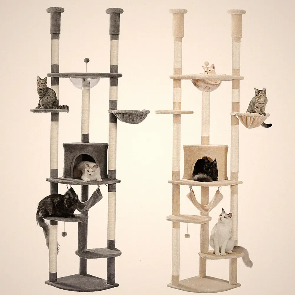 PAWZ Road Kratzbaum Deckenhoch Katzenbaum Katzenkratzbaum Kletterturm 236-258 cm