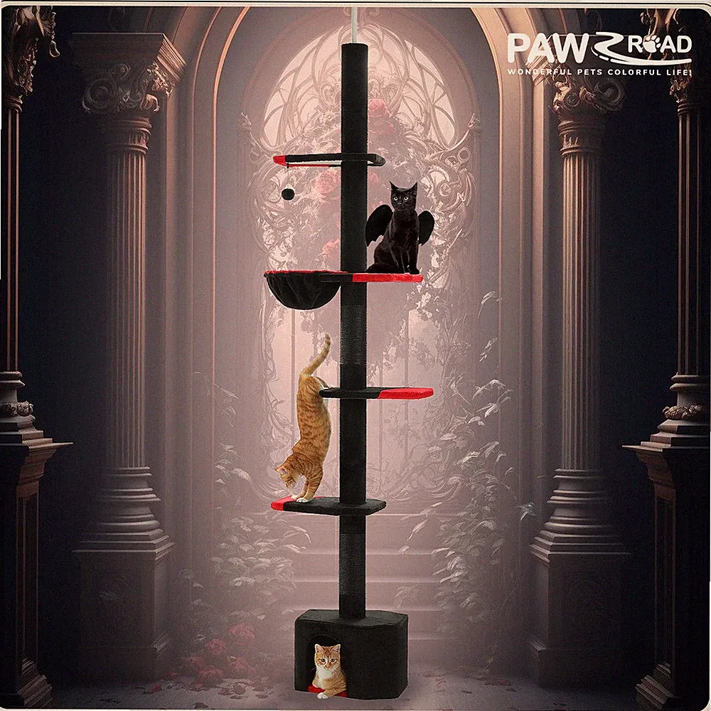PAWZ Road Kratzbaum Deckenhoch XL Sisal Kletterbaum Katzenbaum 5 Tiers Spielbaum