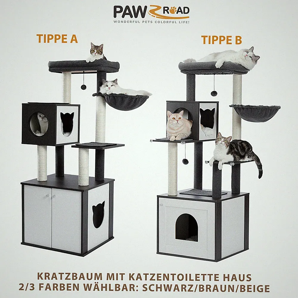 PAWZ Road Kratzbaum Holz Katzenbaum Kletterbaum Katzen Katzenkratzbaum Stabil