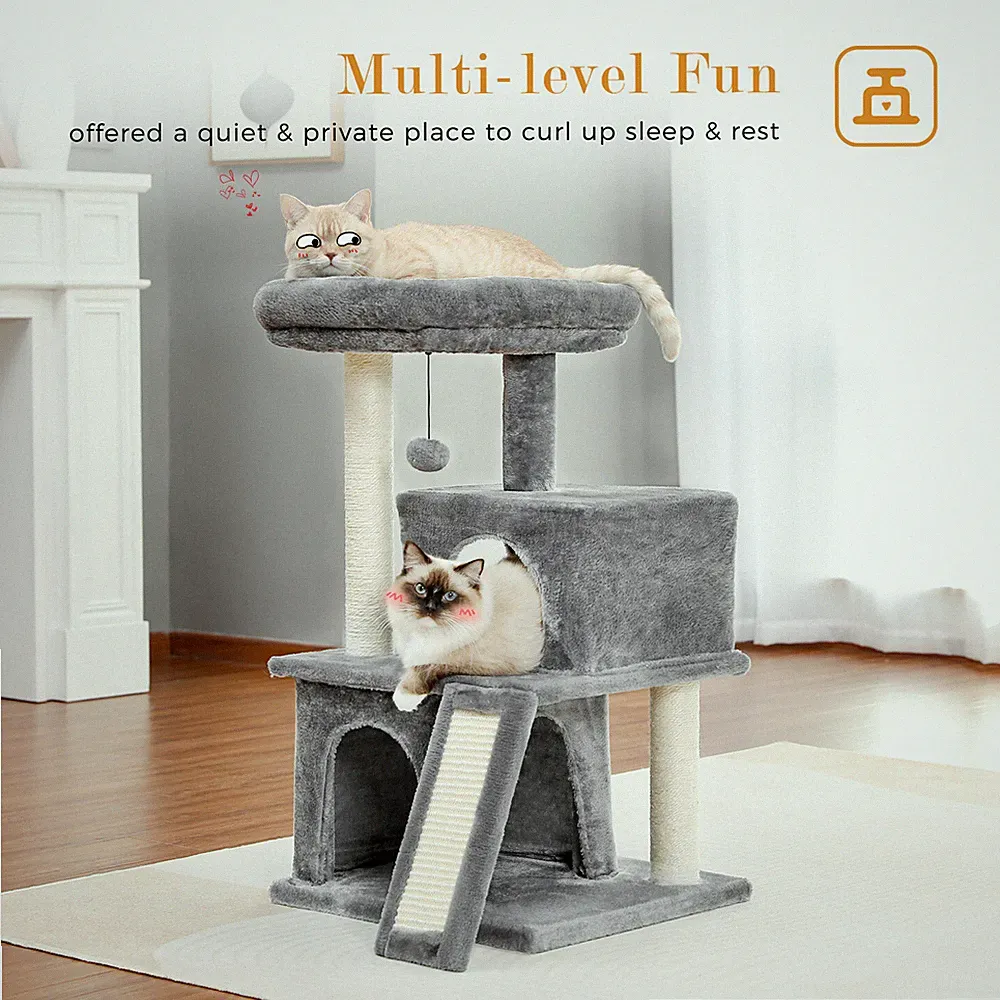 PAWZ Road Kratzbaum Klein Katzenbaum Sisal Kletterbaum Spielbaum für Katzen 86cm