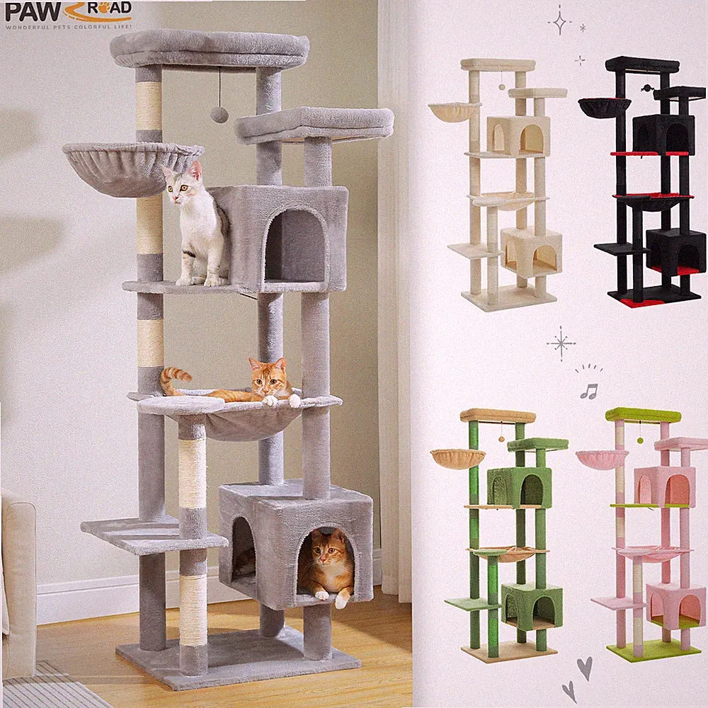 PAWZ Road Kratzbaum XXL Große Katzen Katzenbaum Katzenkratzbaum Spielbaum 175 cm