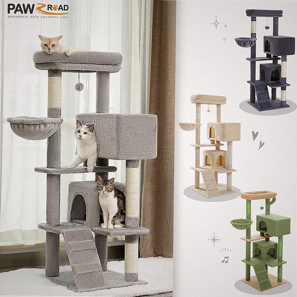 PAWZ Road Kratzbaum XXL Katzenbaum Große Katzen Katzenkratzbaum Spielbaum 143 cm