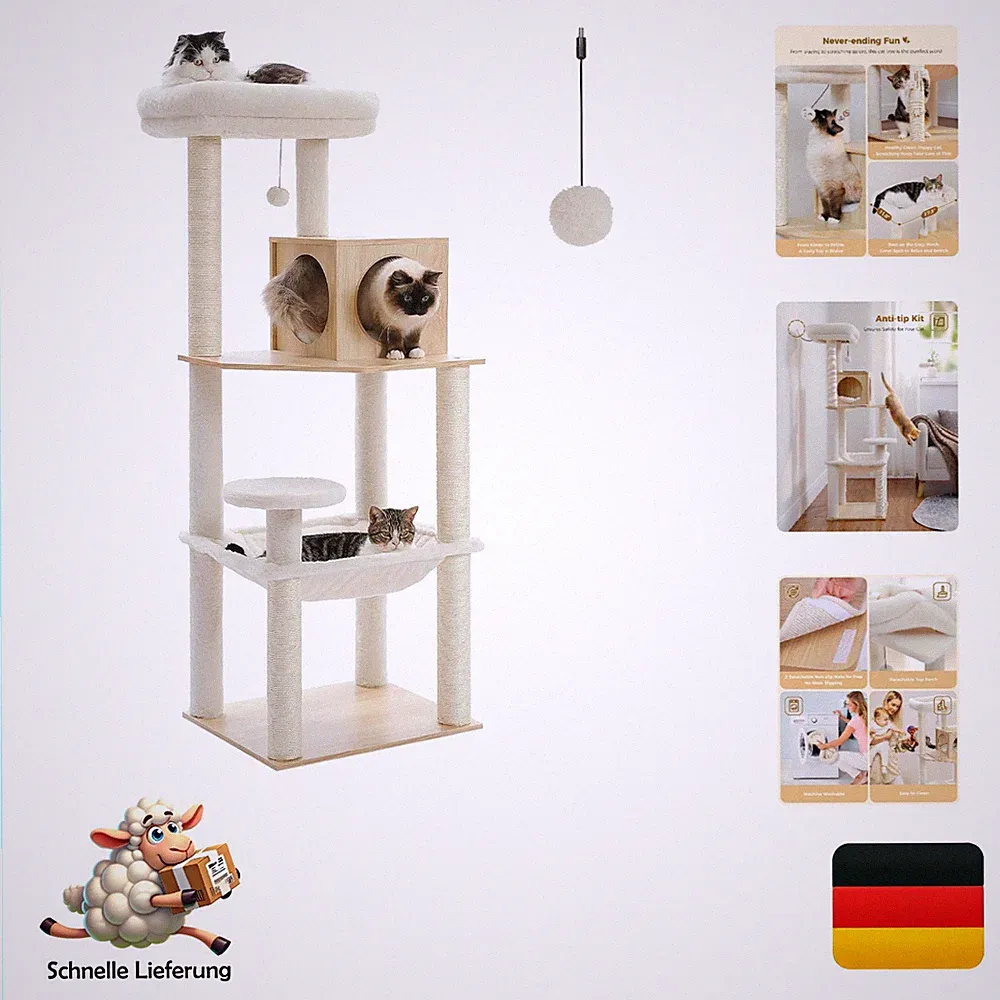 PETEPELA 143 cm Katzenkratzbaum: Robuste und stilvolle Lösung für kleine Katzen
