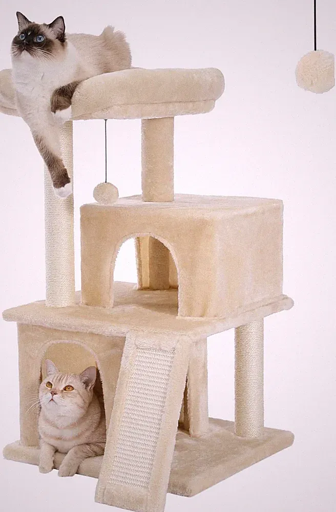 PETEPELA Katzenbaum Kratzbaum Kratzbäume Katzenmöbel Mit Sisal-Seil Plüsch Liege