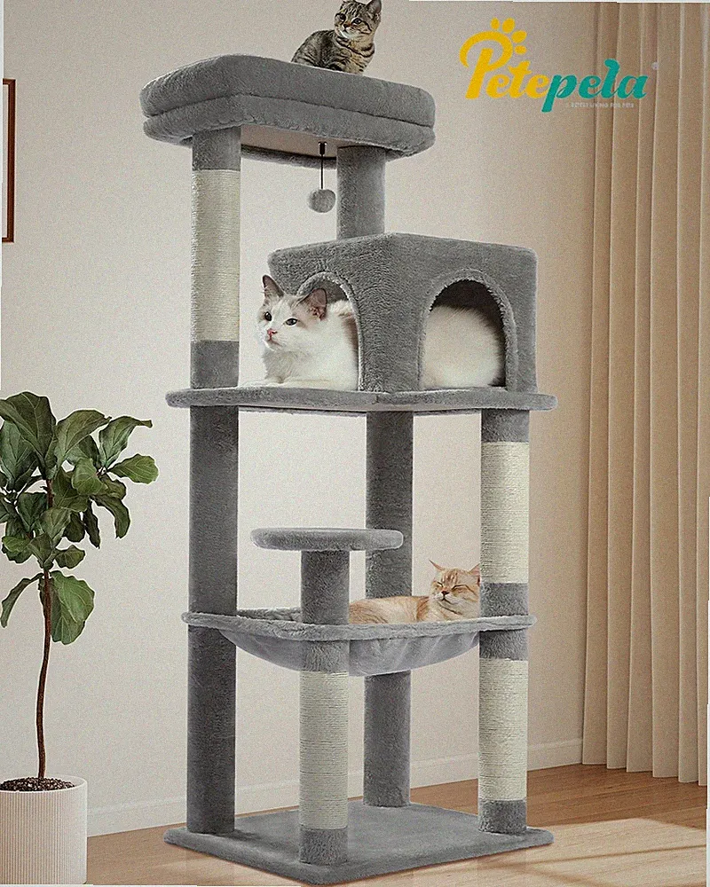 PETEPELA Kratzbaum groß Katzenkratzbaum Kletterbaum Katzenbaum für Katzen Sisal