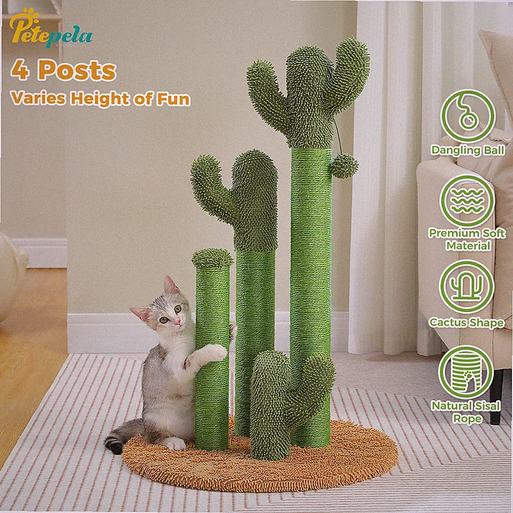 PETEPELA Kratzbaum Kaktus Katzenbaum Sisal Kratzstamm Kratzsäule Katzenkratzbaum