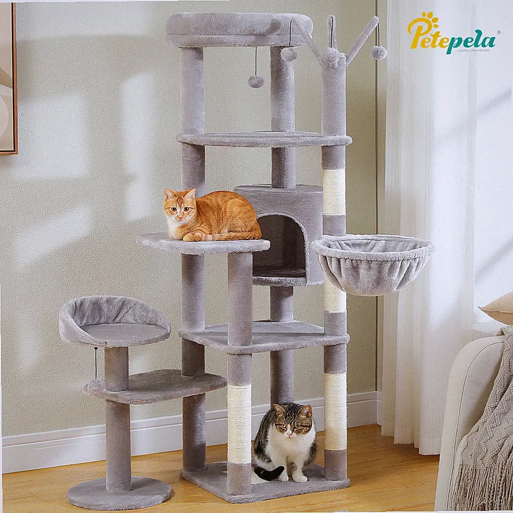 PETEPELA Kratzbaum Katzenbaum Sisal Kletterbaum Katzenkratzbaum Stabil 150 cm XL