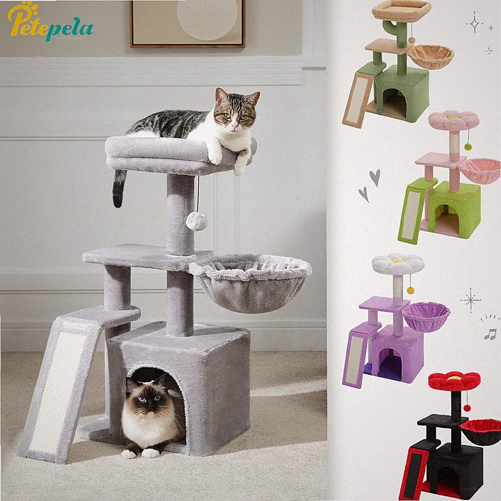 PETEPELA Kratzbaum Klein Katzenbaum Katzenkratzbaum Kletterbaum Spielbaum 80 cm