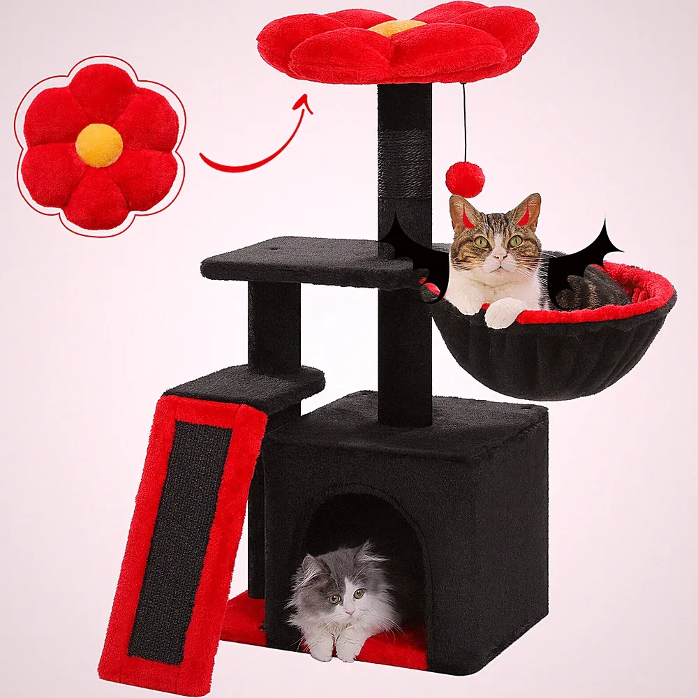 PETEPELA Kratzbaum Klein Katzenbaum Katzenkratzbaum Kletterbaum Spielbaum 80 cm