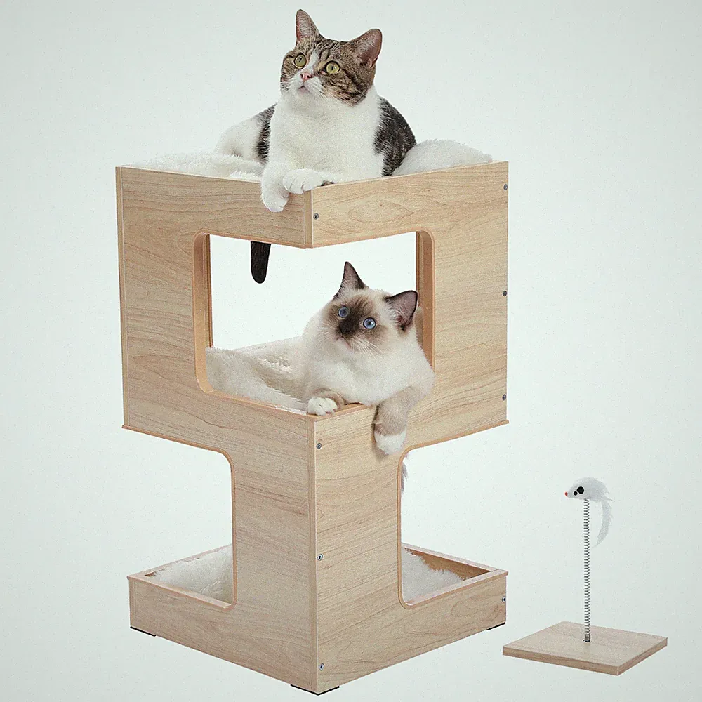 PETEPELA Kratzbaum Nachttisch Katzenbaum Katzenschrank Katzenhöhle Kratzmatte