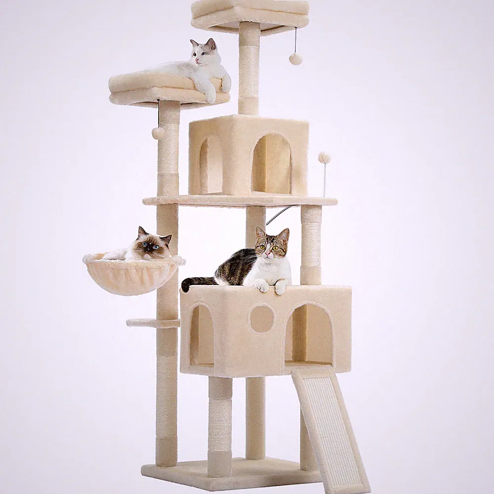 PETEPELA Kratzbaum XXL Große Katzen Katzenbaum Katzenkratzbaum Kletterbaum 162cm