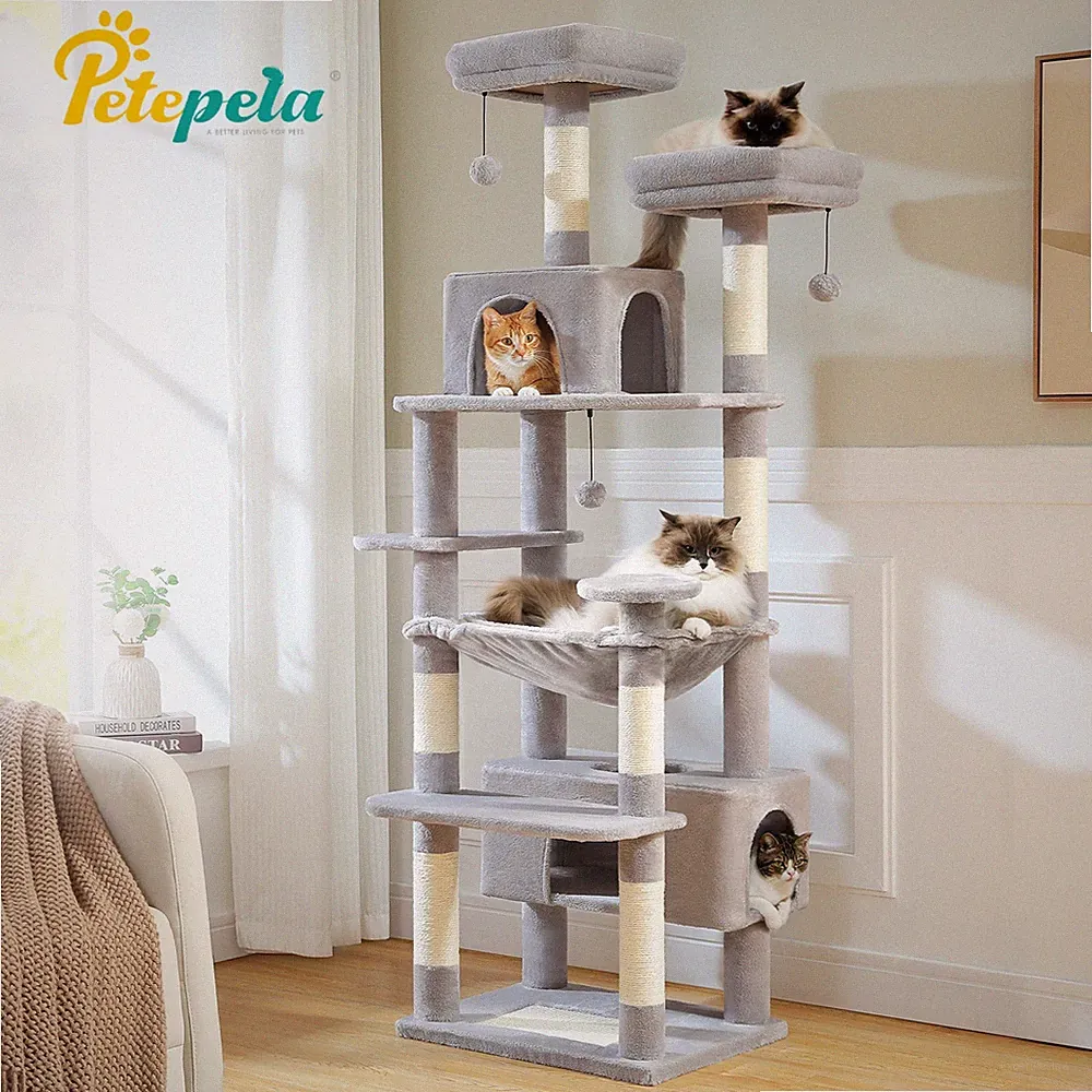 PETEPELA Kratzbaum XXL Große Katzen Katzenbaum Klein Katzenkratzbaum Kletterbaum