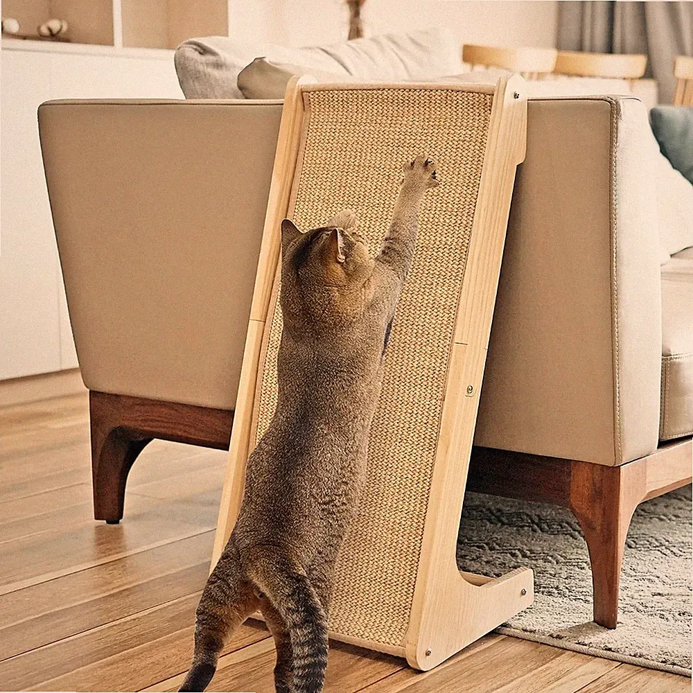 PETKARAY Kratzbrett Katze 68 cm Sisal Kratzsäule für Wand und Ecke
