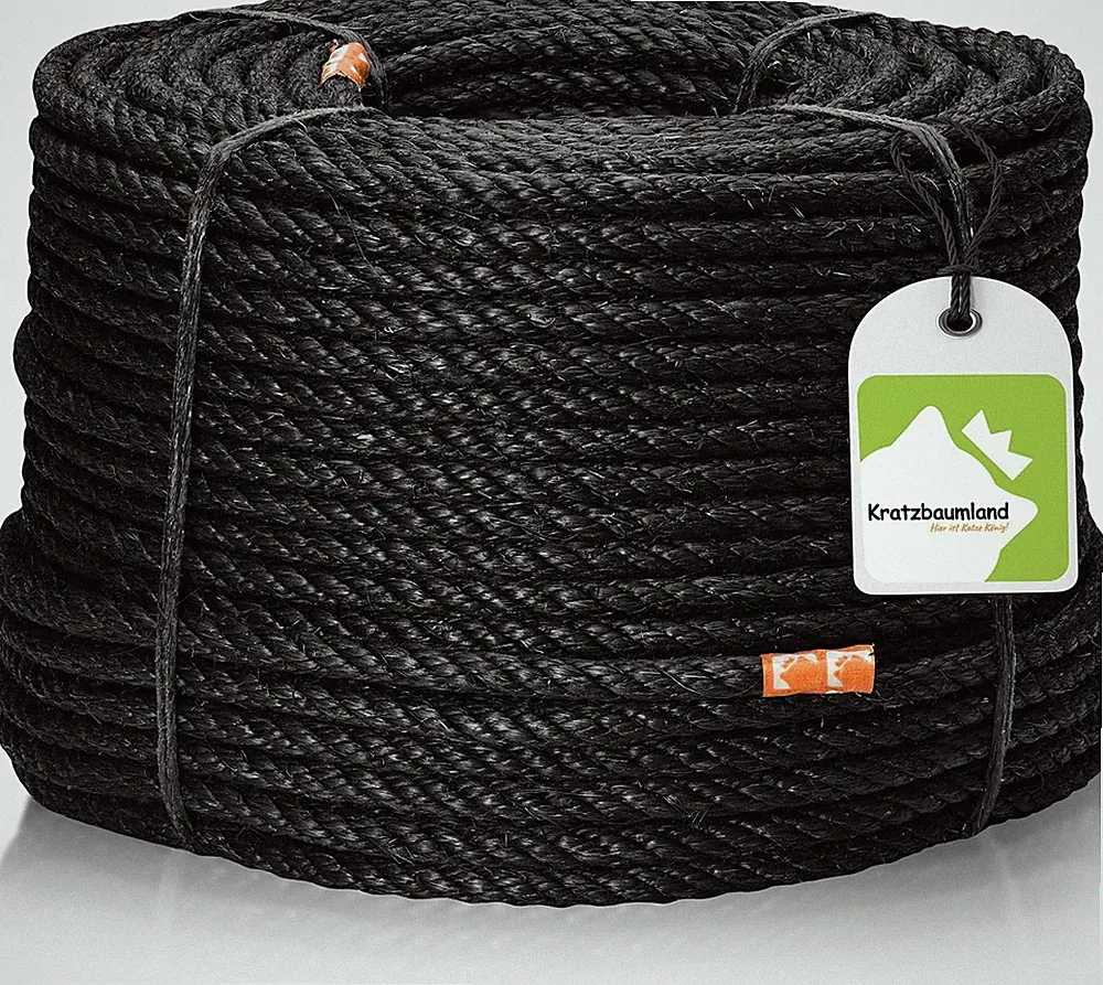 Premium-Sisalseil schwarz 10 mm, schwarzes Sisalseil für Kratzbäume (versch. Län