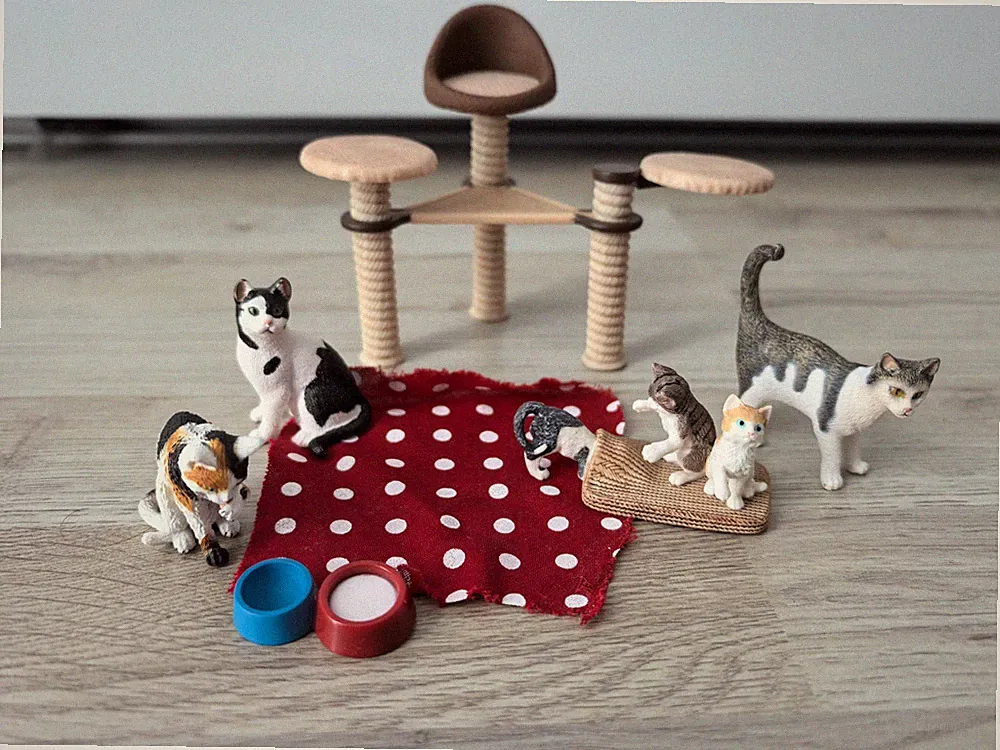 Schleich Kratzbaum Katzen Katzenjunge Familie Napf Set Konvolut Liebhaber