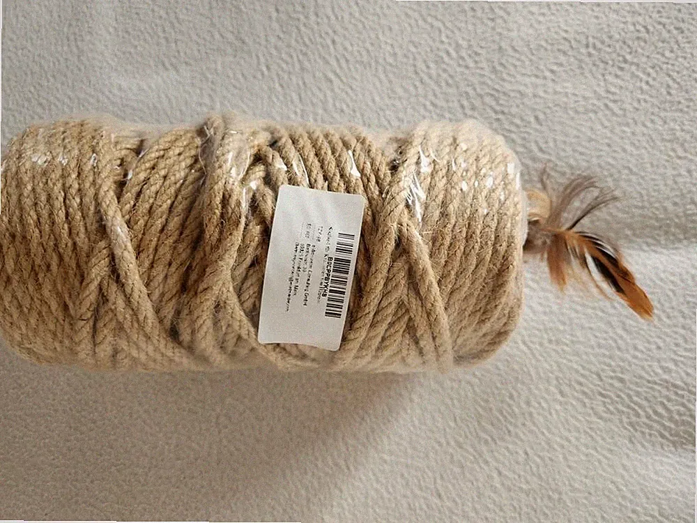 Sisal-seil mit Katzenspielzeug für Kratzbaum Natur 6mmx60m, Schnur Katzenzubehör
