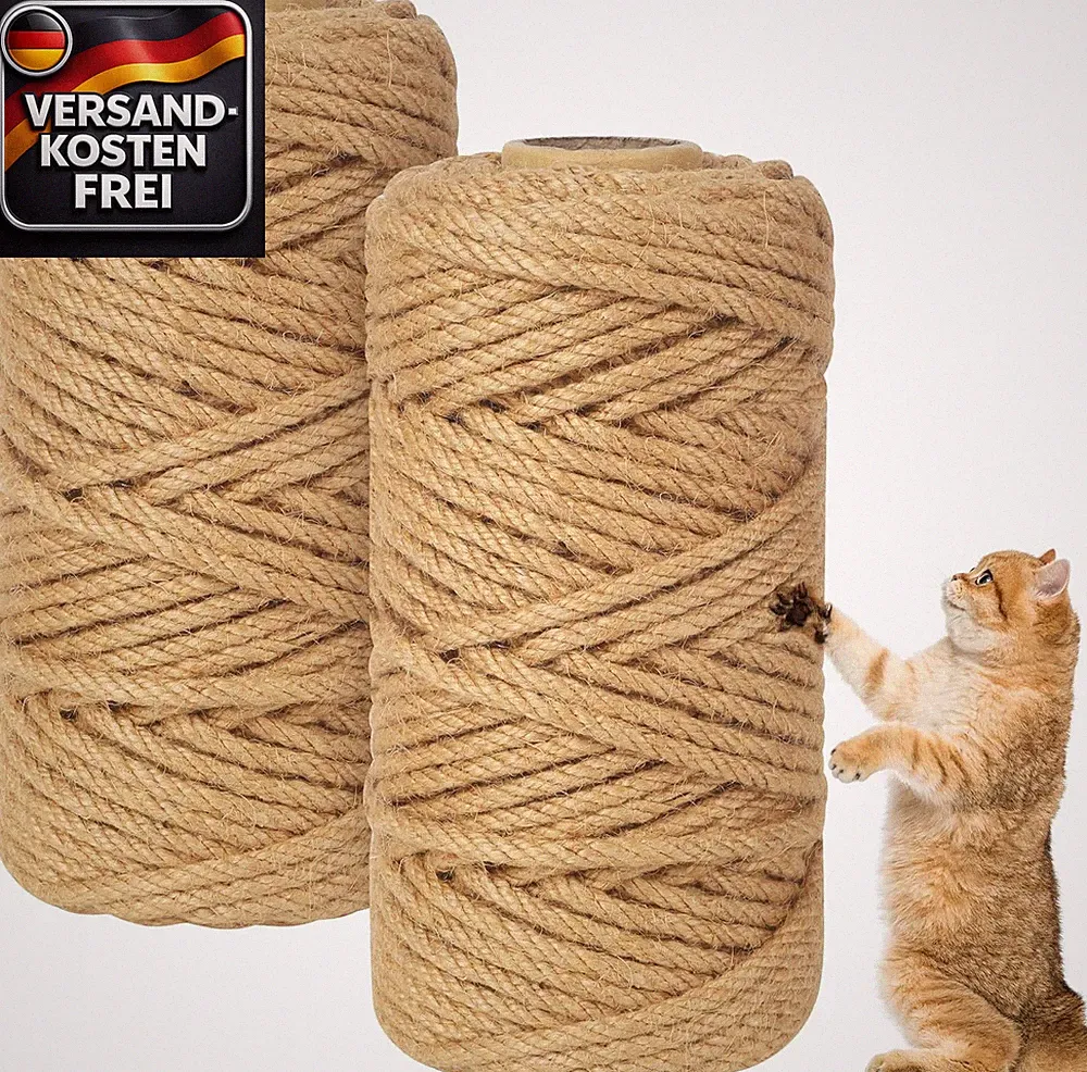 Sisalseil 50m 6mm für Kratzbaum DIY Reparatur Katzenkratzsaule Bastel material