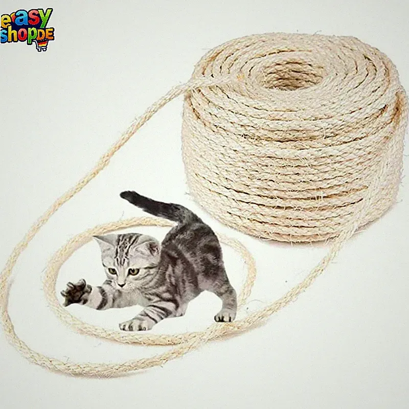 Sisalseil 6mm 100m für Kratzbaum Katzen Natürlich Kratzsäule Katzenbaum