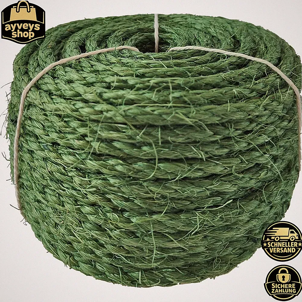 Sisalseil 6mm 10m für Katzenkaktus Kratzbaum DIY Reparatur Katzenspielzeug Grün