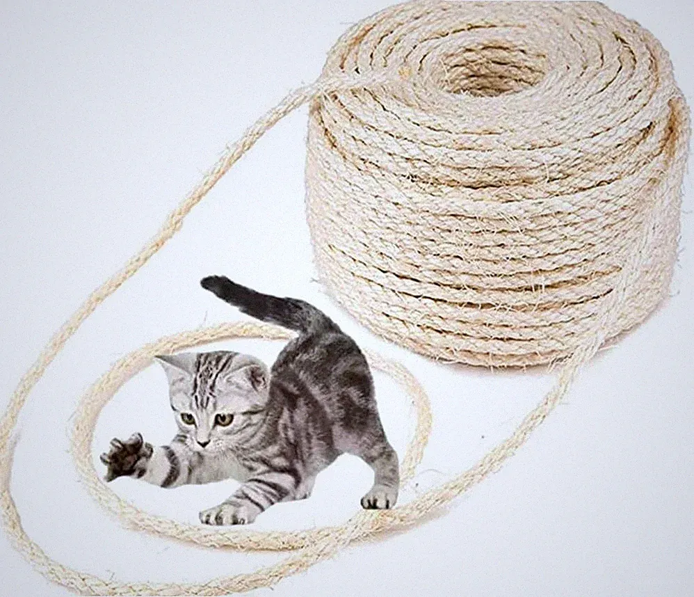 Sisalseil 6mm 15m für Kratzbaum Katzenbaum Kratzsäule Natürlich Katzen