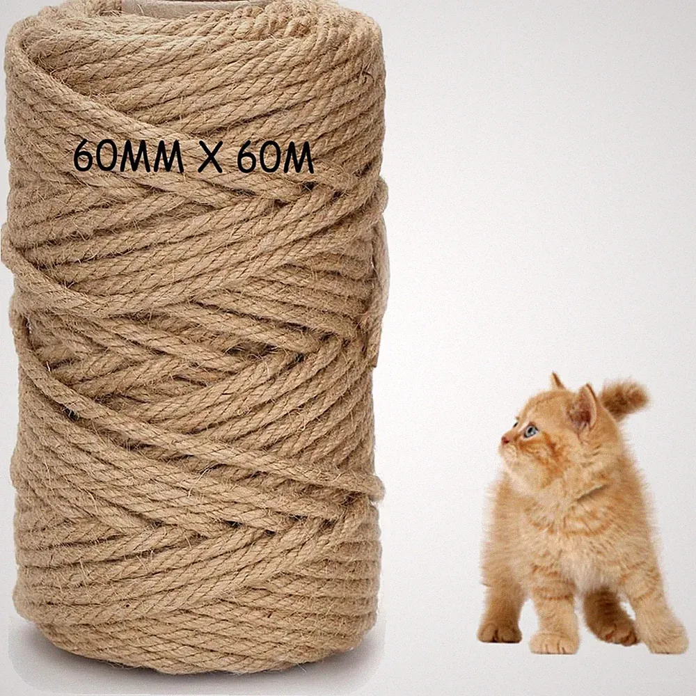 Sisalseil für Kratzbaum 60m 6mm Natur Jute Katzenzubehör Haushalt