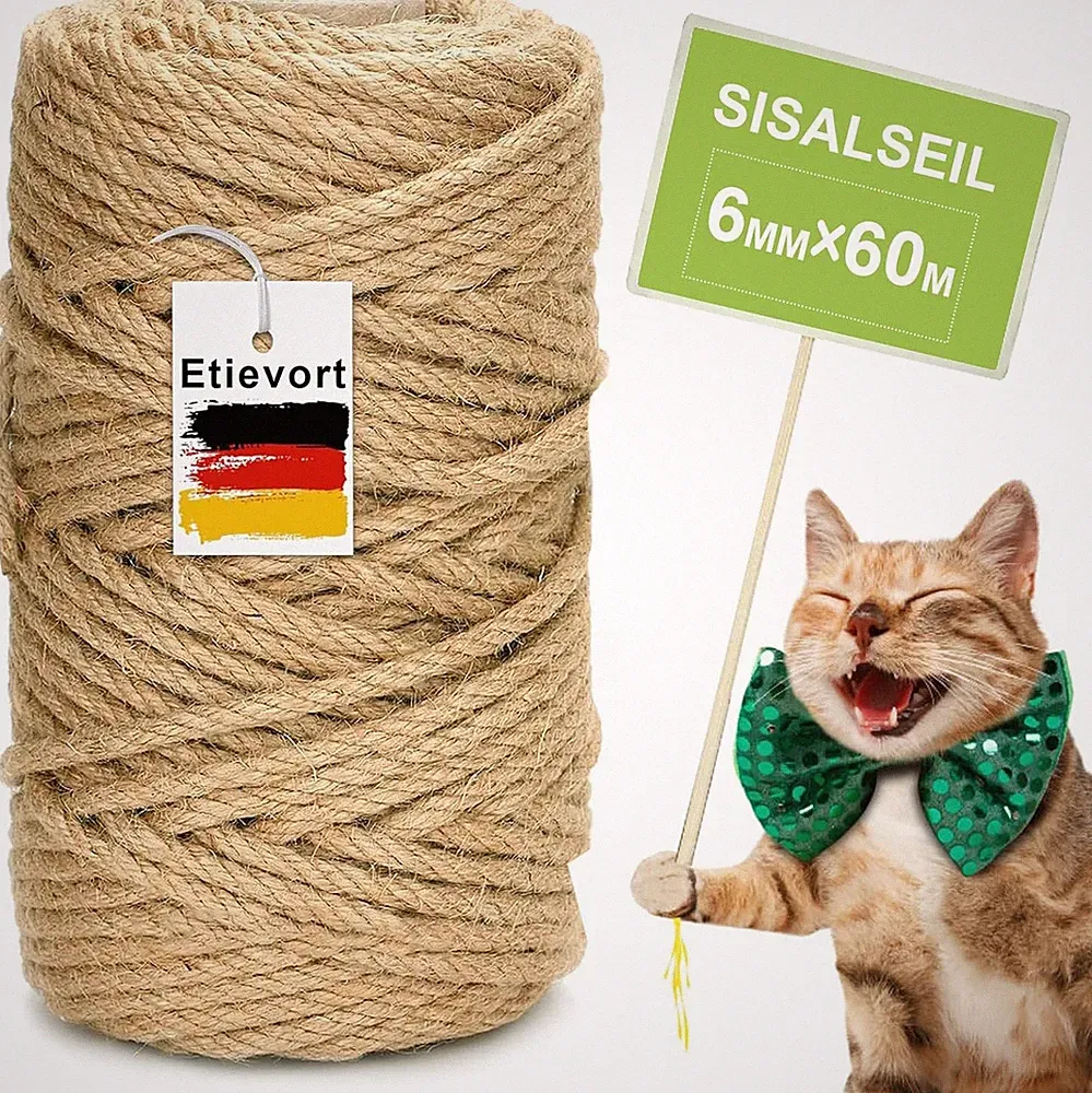 Sisalseil Für Kratzbaum 6mmX60mt Sisalseil Sisal Kratzbaum Schnur Für Katzen Kra