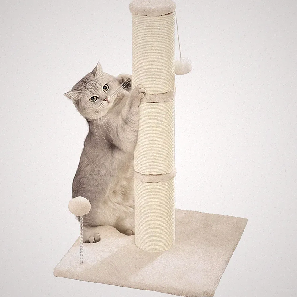Stabiler Kratzbaum für große Katzen, mit Plüschbällen, 68cm hoch