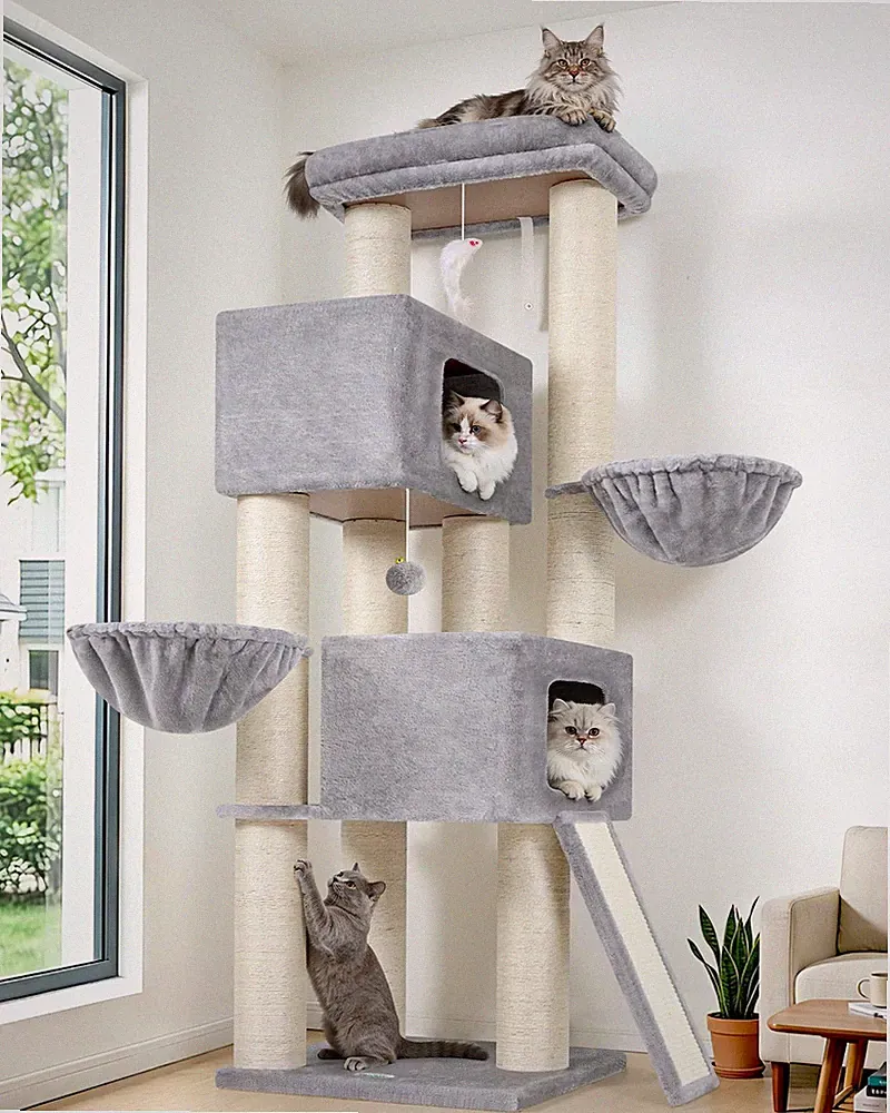 Stabiler Kratzbaum Globlazer S67 Robuste 11cm Stämme für 23 große Katzen