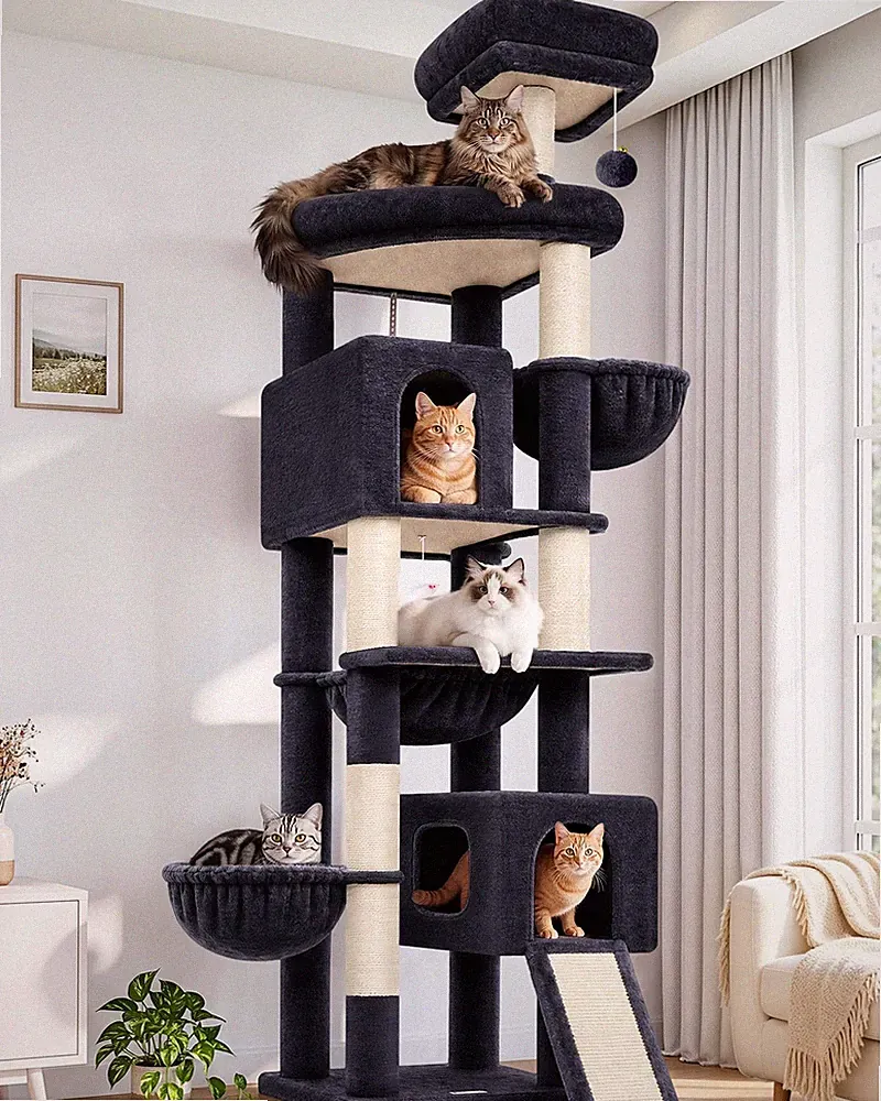 Stabiler XXL Kratzbaum 209 cm für große Katzen – Hochwertiges Kletterparadies