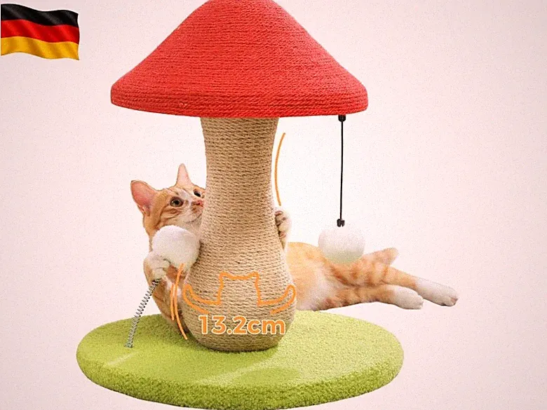 Süßer Katzenkratzbaum, Pilz-Katzenkratzer mit einem Kratzbaum komplett mit 100%