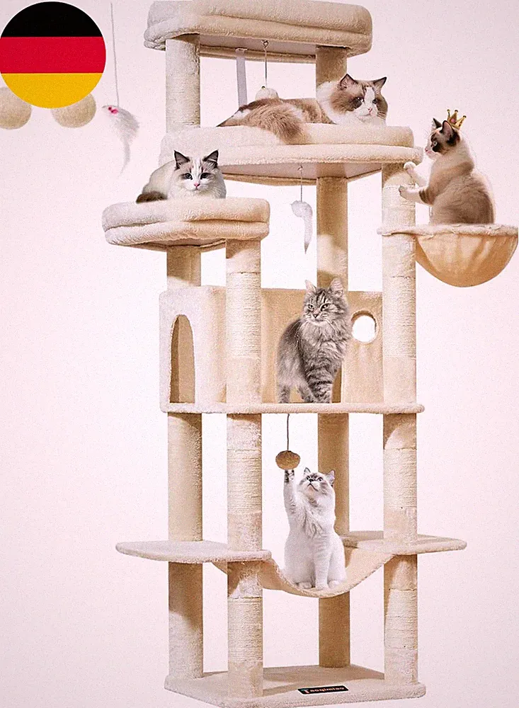 Taoqimiao 180Cm Kratzbaum XXL, Stabil, Groß, Katzenbaum Für Katzen, MS034M | 9 K