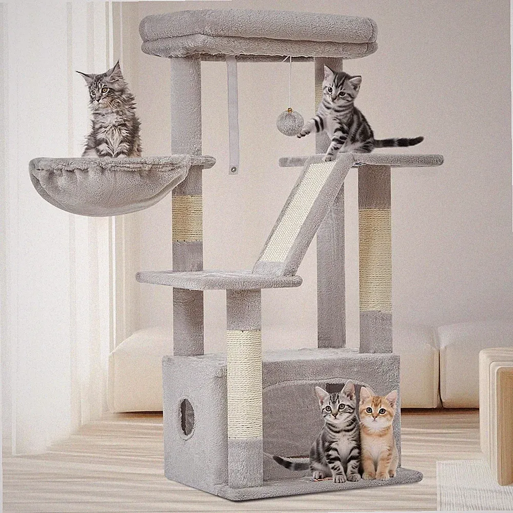 Taoqimiao Kratzbaum, 98cm katzenbaum Stabil KatzenKratzbaum Cat Tree mit