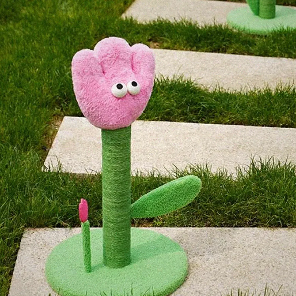 Tulpen-Kratzbaum seilumwickelt Katzen-Kratzbaum strukturiert
