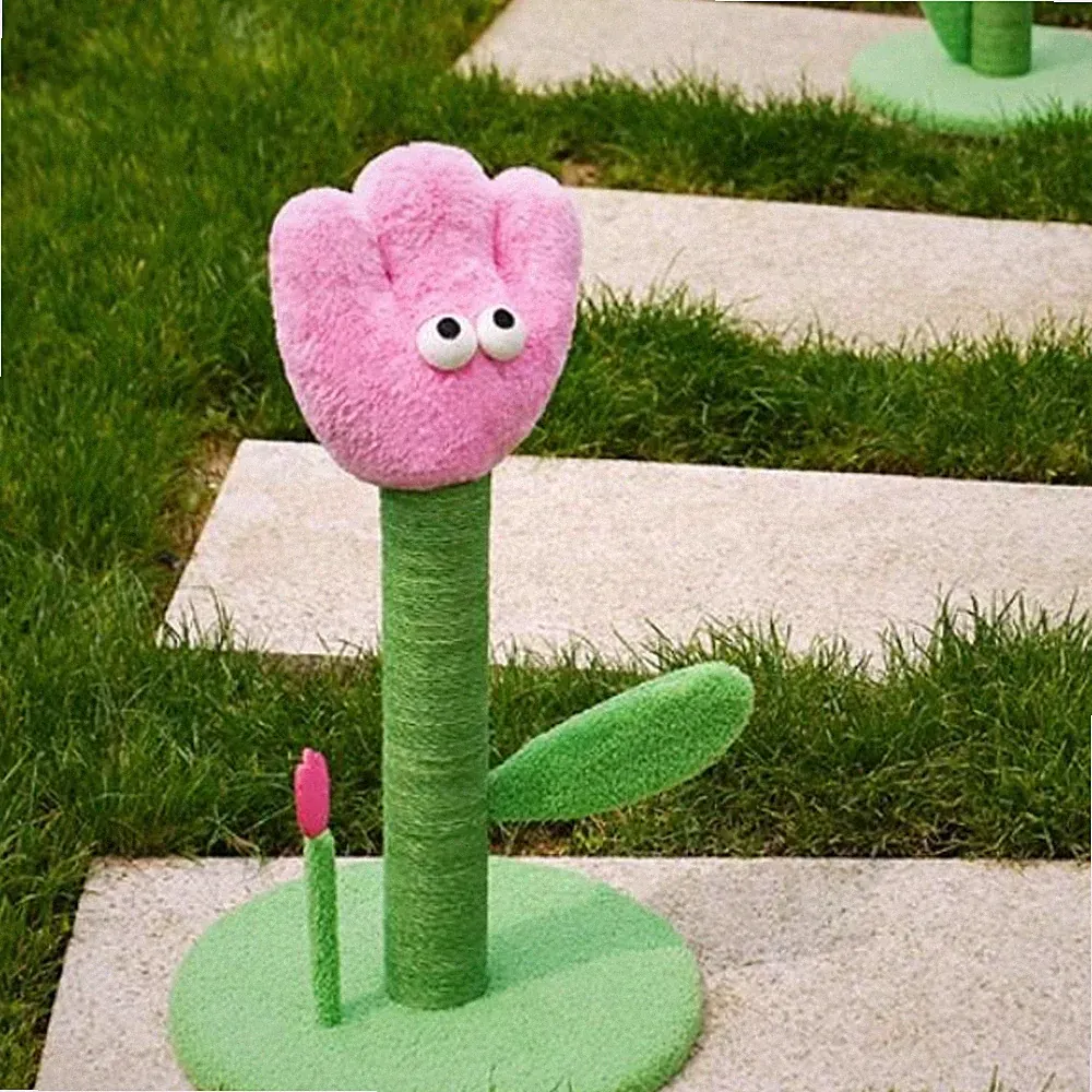 Tulpen-Kratzbaum tulpenförmig Katzen-Kratzbaum plüschig