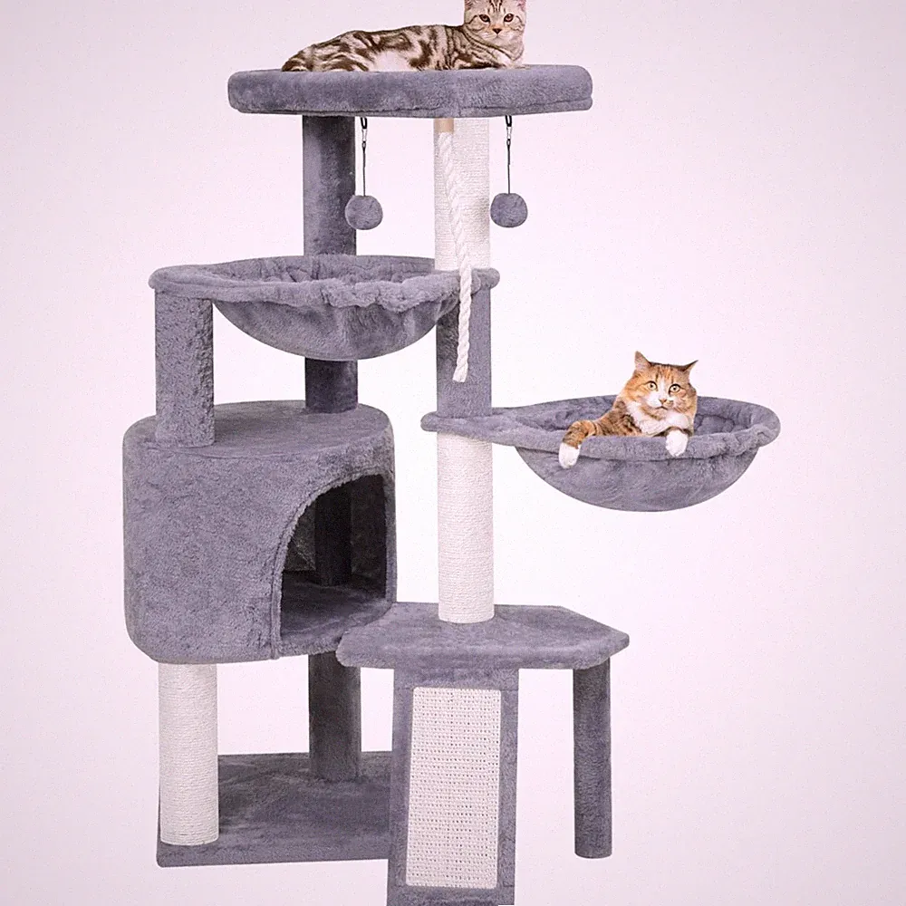 TWDEPART Kratzbaum für Katzen mit Aktivitätscenter, 95cm Kletterbaum Katzensp...