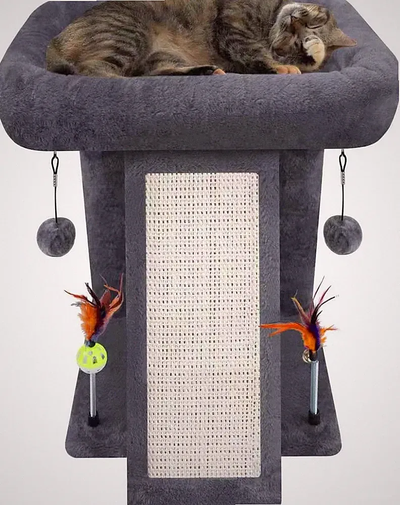 TWDEPART Kratzbaum mit Kratzbaum für Indoor-Katzen, Aktivitätszentrum, Kletterba