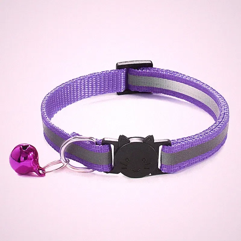 Verstellbares Katzenhalsband reflektierend Glocke Nylon Haustierzubehör