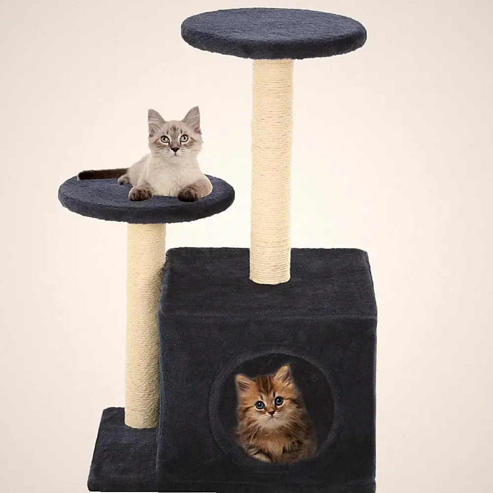 vidaXL Katzenbaum mit Sisal-Kratzsäulen 60 cm Grau