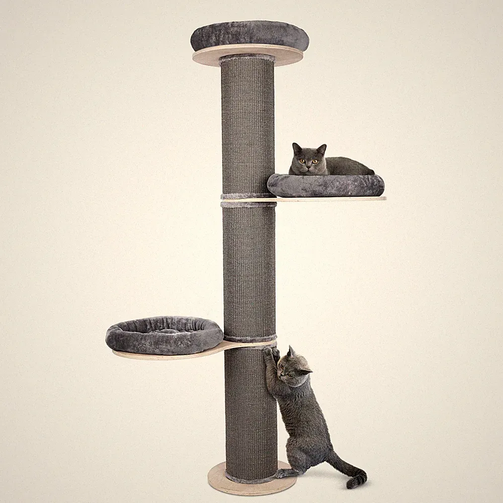 🐈 Wand Kratzbaum XXL 185cm, Katzenbaum Wandmontage, Sisal Säulen, Wandparkplatz