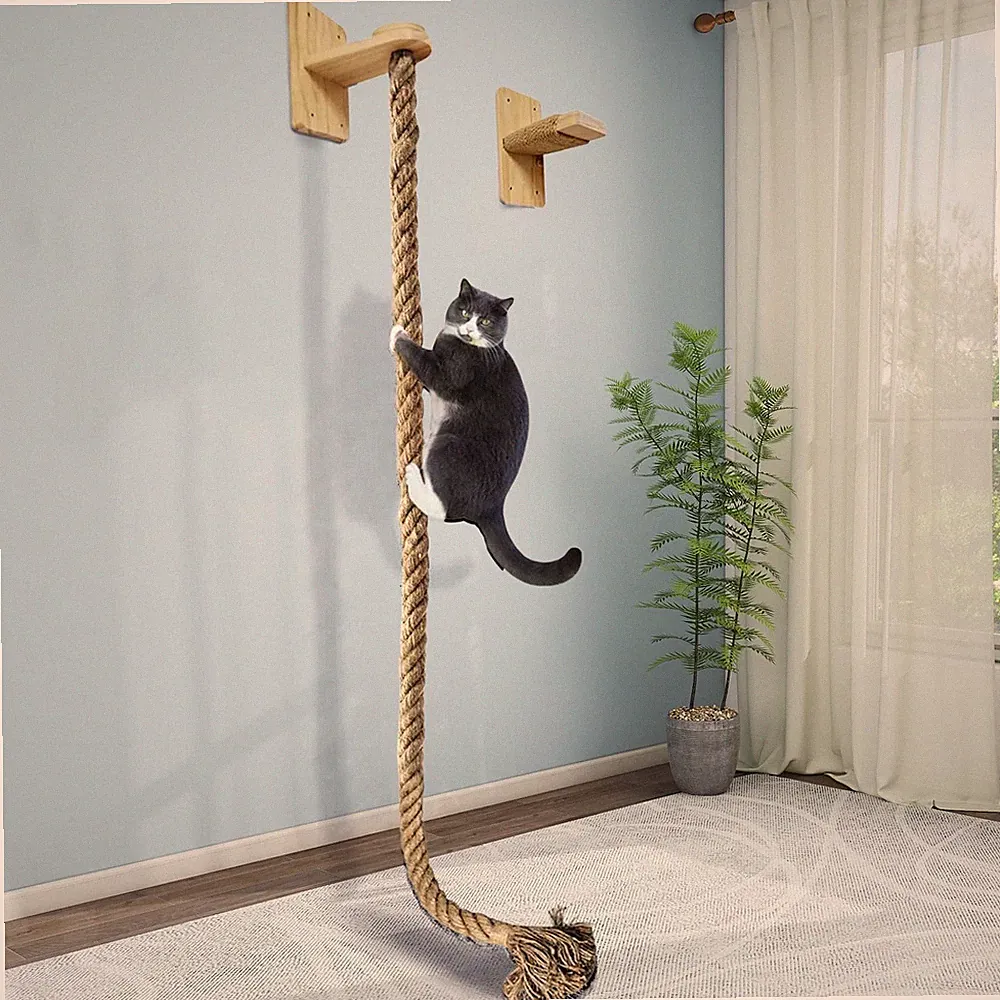 Wandhalterung Kratzbaum mit Kletterseil Katze vertikal