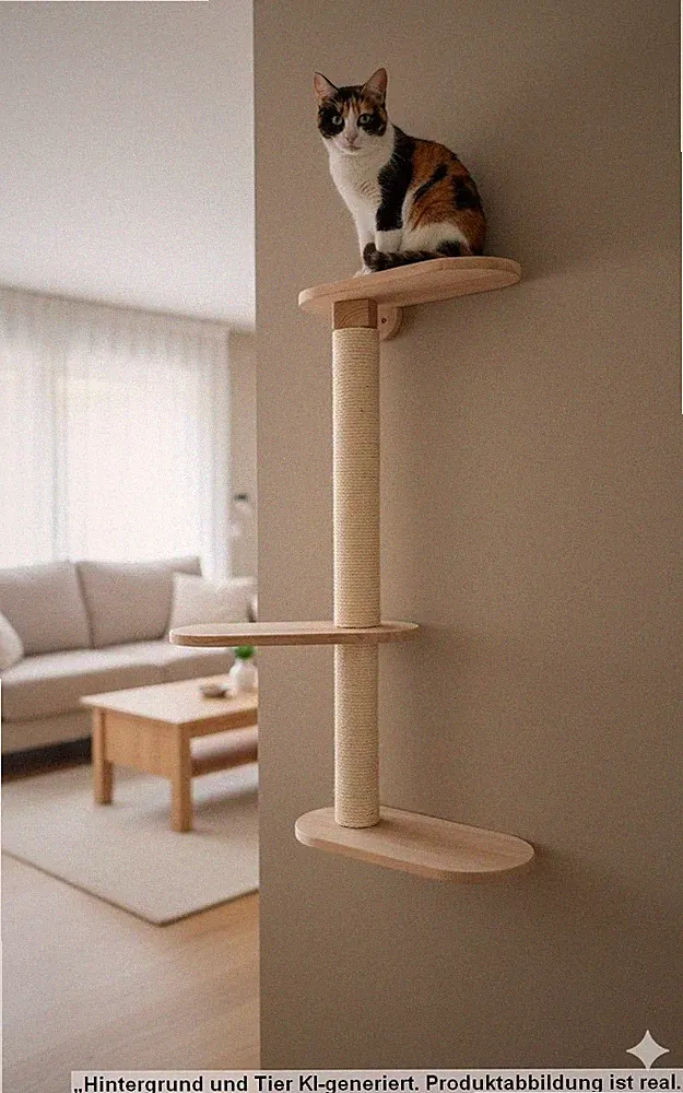 Wandkratzbaum für Katzen - Katzentreppe Kratzsäule Catwalk Spielplatz Leiter