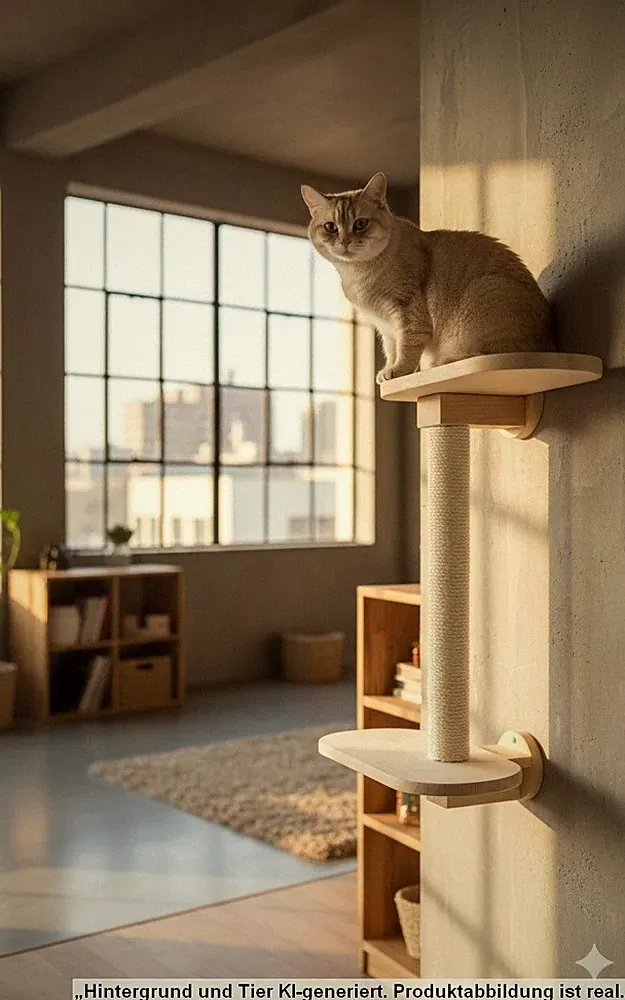 Wandkratzbaum für Katzen - Spielplatz Kratzsäule Catwalk Sisal Treppe - Buche