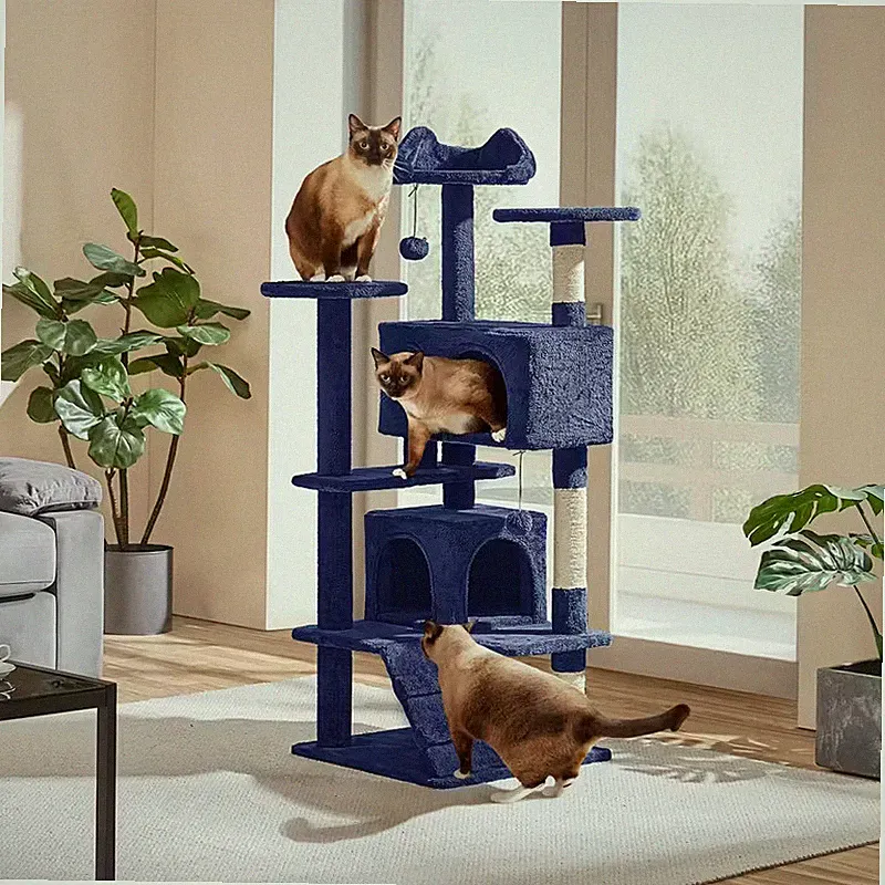 XL Kratzbaum für Katzen Kitten Spielgerüst Höhlen Kletterbaum Katzenbaum Spielen