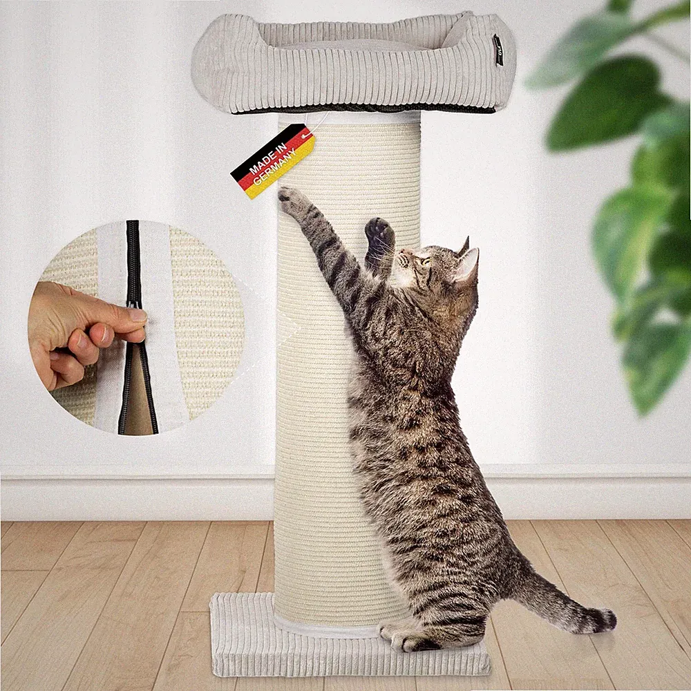 XXL Kratzbaum FRIEDA austauschbare Kratzmatten extra breite Säule Cord waschbar
