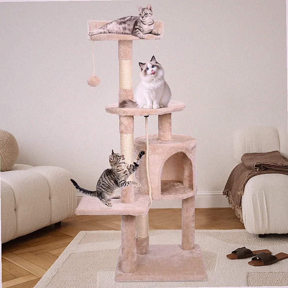 XXL Kratzbaum für Katzen Katzenkratzbaum Stabiler Katzenbaum Kletterbaum 112 cm