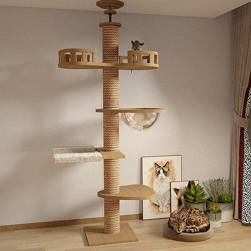 XXL Kratzbaum Katzenkratzbaum Kletterbaum für Katzen Katzenbaum Sisal 243 265cm
