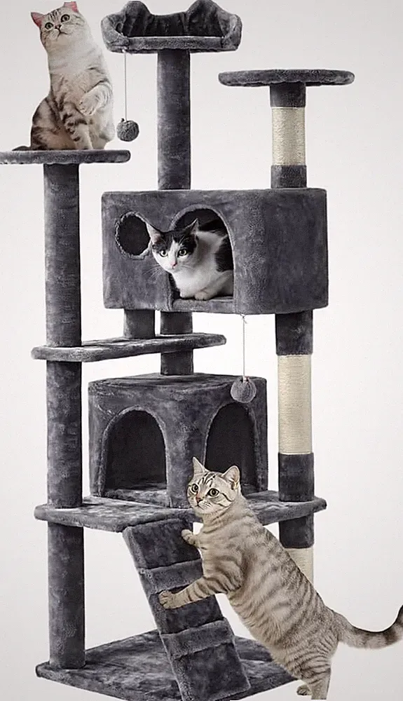 Yaheetech 158 Cm Kratzbaum Für Kleine Und Mittelgroße Katzen, Mehrstufiger Katze